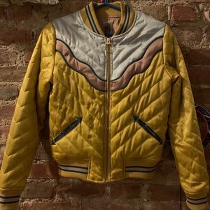 70’s Style Quilted Bomber Jacket